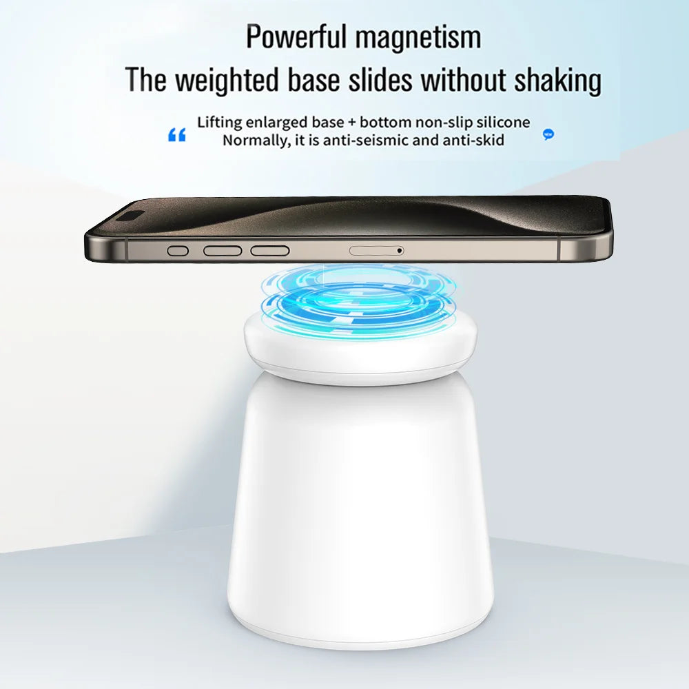 3 in 1 Magnetic Wireless Charger Stand Foldable for iPhone 15 14 13 12 Pro Max Airpods IWatch 9 8 7 6 Fast Charging Dock Station